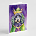 Bergamasco Sheepdog King of Mardi Gras Greeting Cards Pack of 8 Blank Cards with Envelopes Whimsical A7 Size 5x7