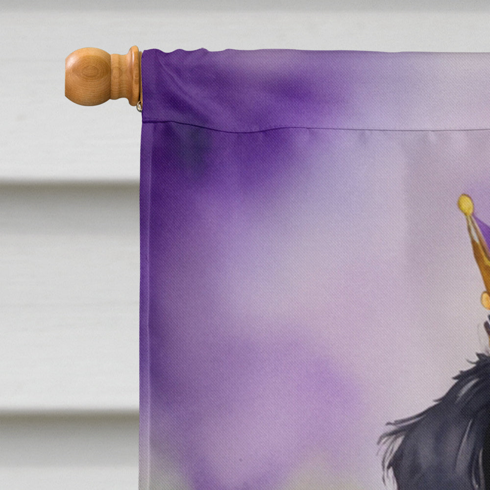 Bernese Mountain Dog King of Mardi Gras House Flag 28x40 Porch Sleeve Pole Decorative Outside Yard Banner Artwork Wall Hanging, Polyester