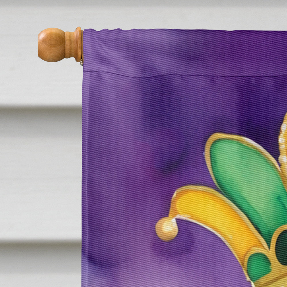 Black and Tan Coonhound King of Mardi Gras House Flag 28x40 Porch Sleeve Pole Decorative Outside Yard Banner Artwork Wall Hanging, Polyester