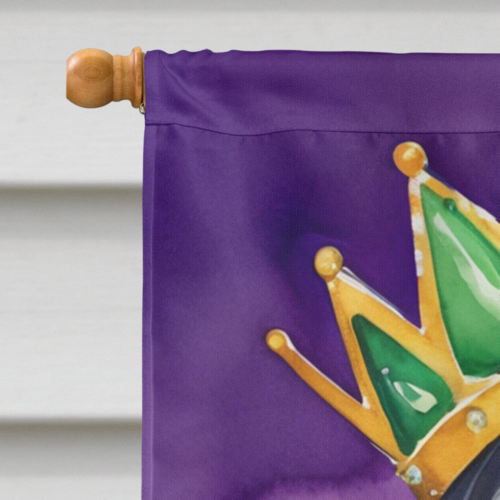 Bluetick Coonhound King of Mardi Gras House Flag 28x40 Porch Sleeve Pole Decorative Outside Yard Banner Artwork Wall Hanging, Polyester