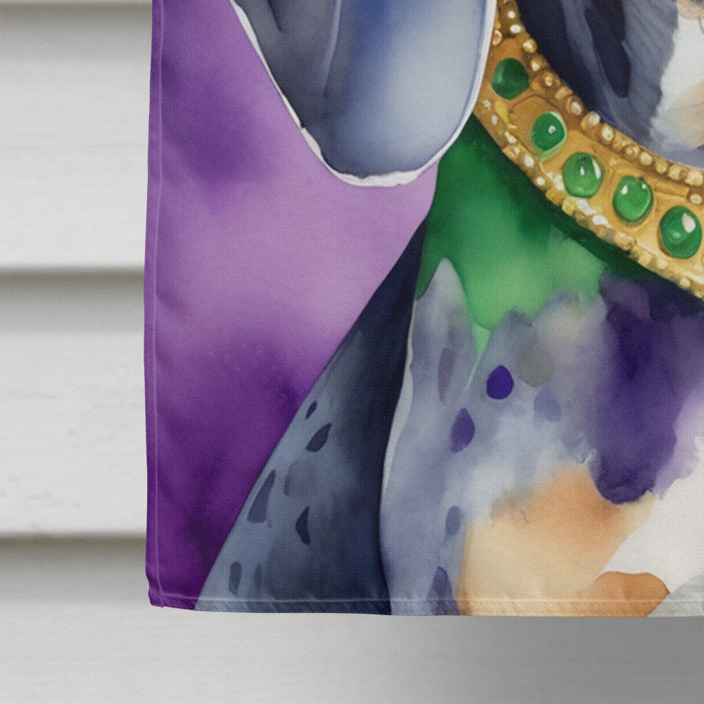Bluetick Coonhound King of Mardi Gras House Flag 28x40 Porch Sleeve Pole Decorative Outside Yard Banner Artwork Wall Hanging, Polyester