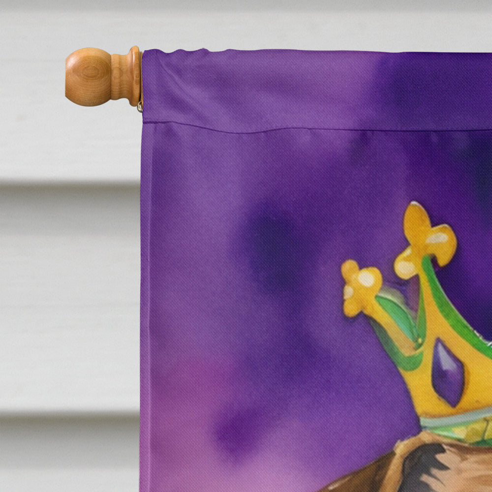 Border Terrier King of Mardi Gras House Flag 28x40 Porch Sleeve Pole Decorative Outside Yard Banner Artwork Wall Hanging, Polyester