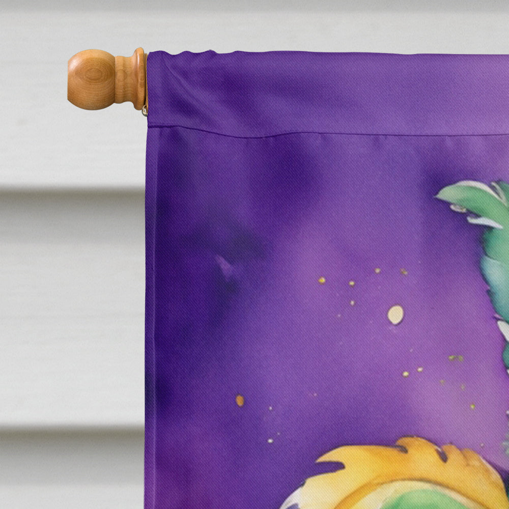 Borzoi King of Mardi Gras House Flag 28x40 Porch Sleeve Pole Decorative Outside Yard Banner Artwork Wall Hanging, Polyester