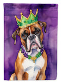 Boxer King of Mardi Gras House Flag 28x40 Porch Sleeve Pole Decorative Outside Yard Banner Artwork Wall Hanging, Polyester