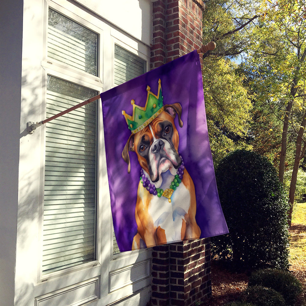 Boxer King of Mardi Gras House Flag 28x40 Porch Sleeve Pole Decorative Outside Yard Banner Artwork Wall Hanging, Polyester