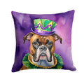 Boxer King of Mardi Gras Decorative Throw Pillow 14x14 Indoor Outdoor Accent Cushion, Fabric Cover with Insert for Sofa, Bed, Porch & Living Room