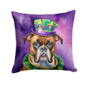 Boxer King of Mardi Gras Decorative Throw Pillow 18x18 Indoor Outdoor Accent Cushion, Fabric Cover with Insert for Sofa, Bed, Porch & Living Room