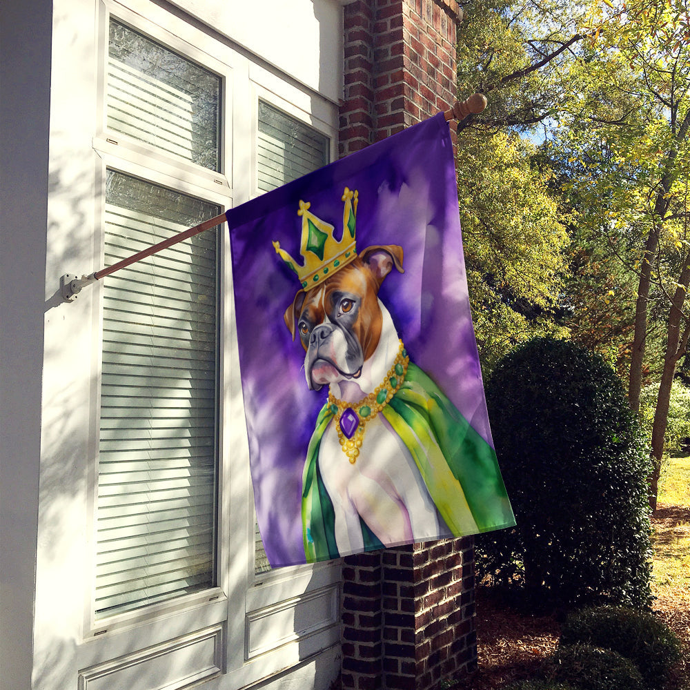 Boxer King of Mardi Gras House Flag 28x40 Porch Sleeve Pole Decorative Outside Yard Banner Artwork Wall Hanging, Polyester