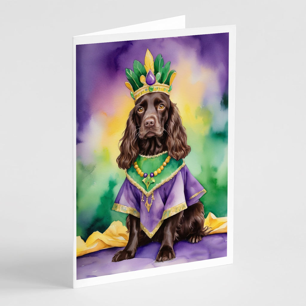Boykin Spaniel King of Mardi Gras Greeting Cards Pack of 8 Blank Cards with Envelopes Whimsical A7 Size 5x7
