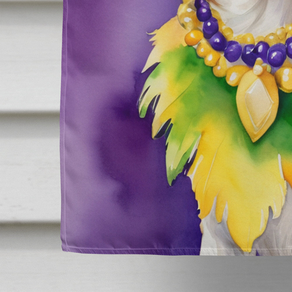 Brittany Spaniel King of Mardi Gras House Flag 28x40 Porch Sleeve Pole Decorative Outside Yard Banner Artwork Wall Hanging, Polyester