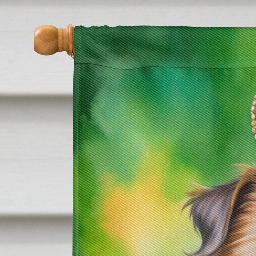 Brussels Griffon King of Mardi Gras House Flag 28x40 Porch Sleeve Pole Decorative Outside Yard Banner Artwork Wall Hanging, Polyester