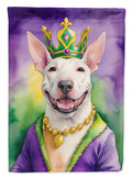 Bull Terrier King of Mardi Gras House Flag 28x40 Porch Sleeve Pole Decorative Outside Yard Banner Artwork Wall Hanging, Polyester