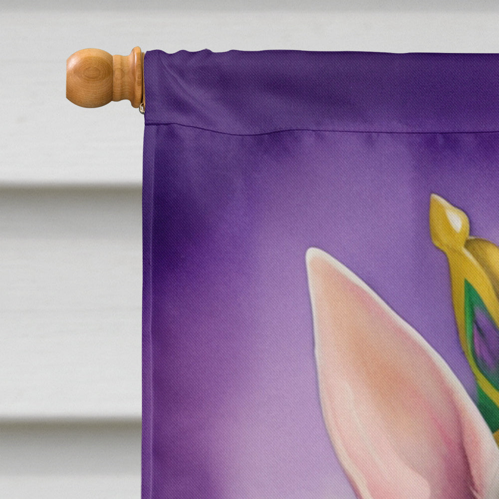 Bull Terrier King of Mardi Gras House Flag 28x40 Porch Sleeve Pole Decorative Outside Yard Banner Artwork Wall Hanging, Polyester