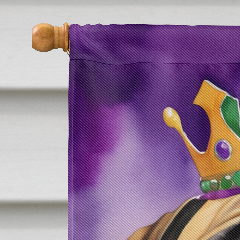 Bullmastiff King of Mardi Gras House Flag 28x40 Porch Sleeve Pole Decorative Outside Yard Banner Artwork Wall Hanging, Polyester