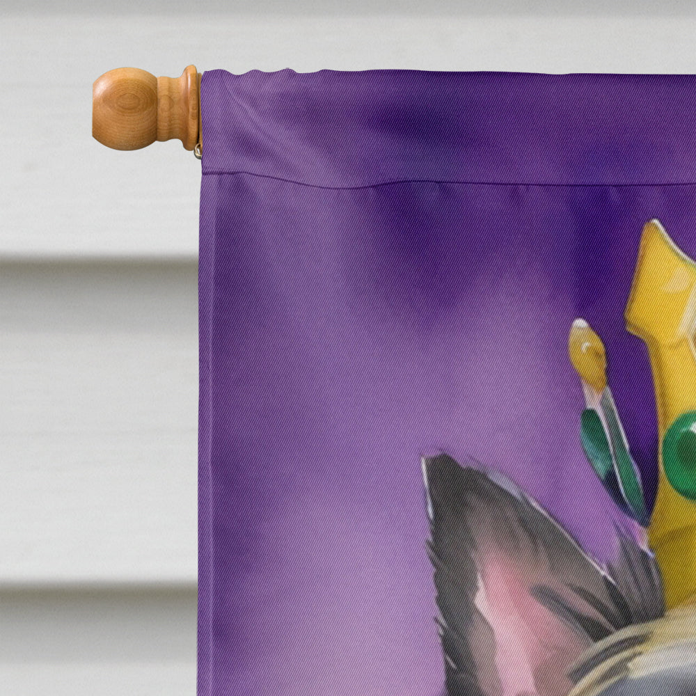 Cairn Terrier King of Mardi Gras House Flag 28x40 Porch Sleeve Pole Decorative Outside Yard Banner Artwork Wall Hanging, Polyester
