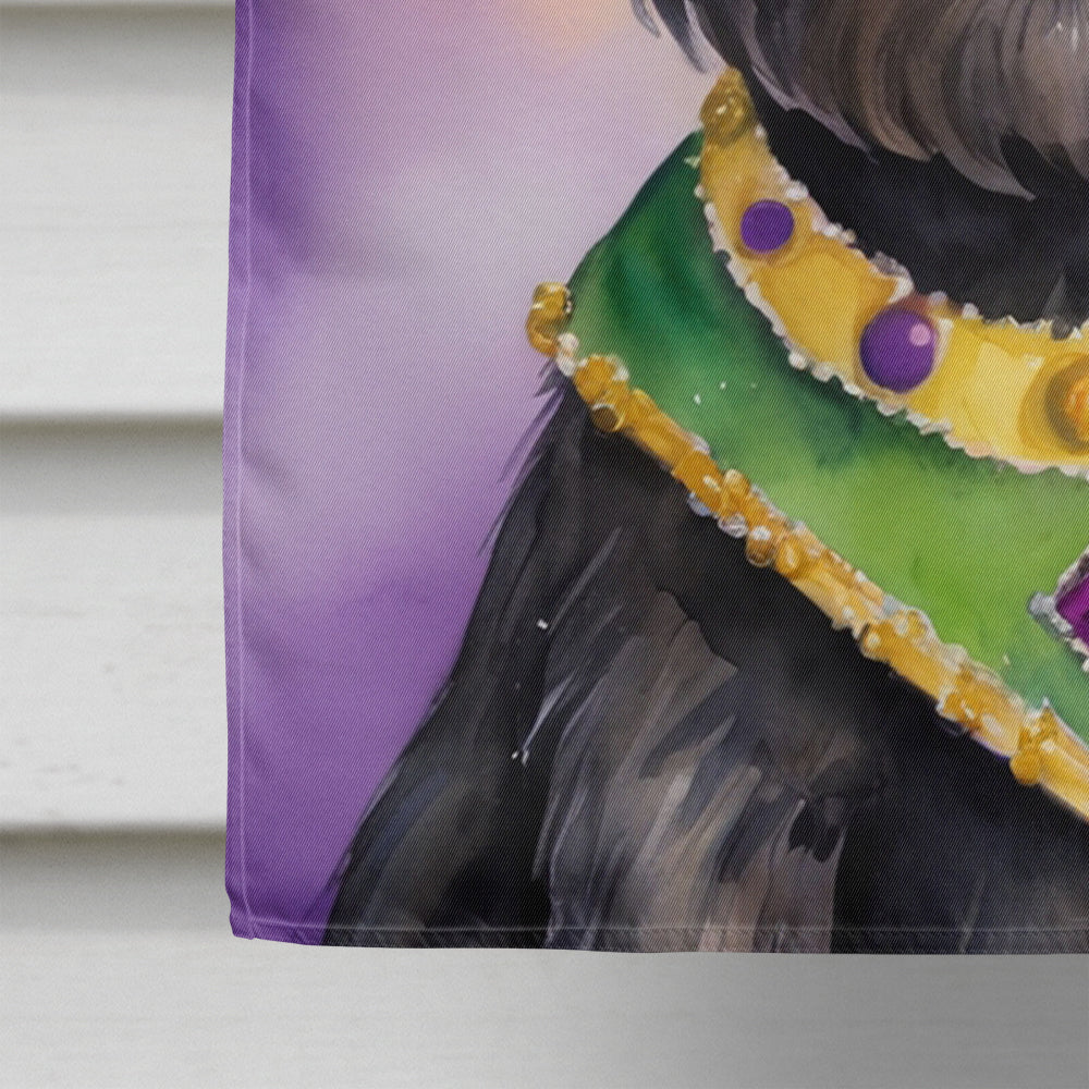Cairn Terrier King of Mardi Gras House Flag 28x40 Porch Sleeve Pole Decorative Outside Yard Banner Artwork Wall Hanging, Polyester