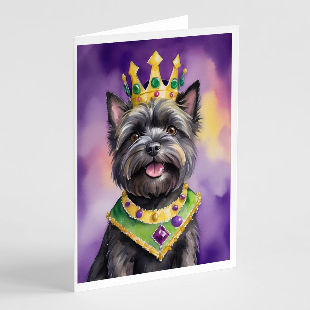 Cairn Terrier King of Mardi Gras Greeting Cards Pack of 8 Blank Cards with Envelopes Whimsical A7 Size 5x7