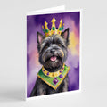 Cairn Terrier King of Mardi Gras Greeting Cards Pack of 8 Blank Cards with Envelopes Whimsical A7 Size 5x7