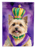 Cairn Terrier King of Mardi Gras House Flag 28x40 Porch Sleeve Pole Decorative Outside Yard Banner Artwork Wall Hanging, Polyester