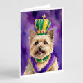 Cairn Terrier King of Mardi Gras Greeting Cards Pack of 8 Blank Cards with Envelopes Whimsical A7 Size 5x7