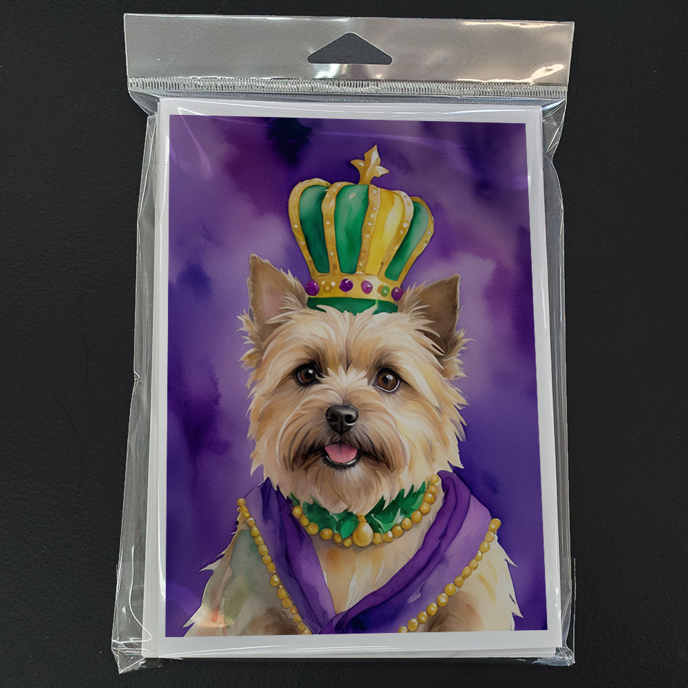 Cairn Terrier King of Mardi Gras Greeting Cards Pack of 8 Blank Cards with Envelopes Whimsical A7 Size 5x7