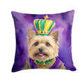 Cairn Terrier King of Mardi Gras Decorative Throw Pillow 18x18 Indoor Outdoor Accent Cushion, Fabric Cover with Insert for Sofa, Bed, Porch & Living Room