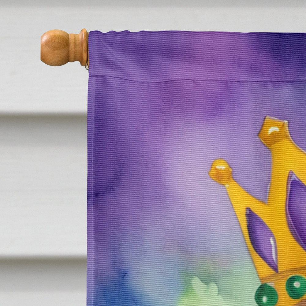 Chesapeake Bay Retriever King of Mardi Gras House Flag 28x40 Porch Sleeve Pole Decorative Outside Yard Banner Artwork Wall Hanging, Polyester