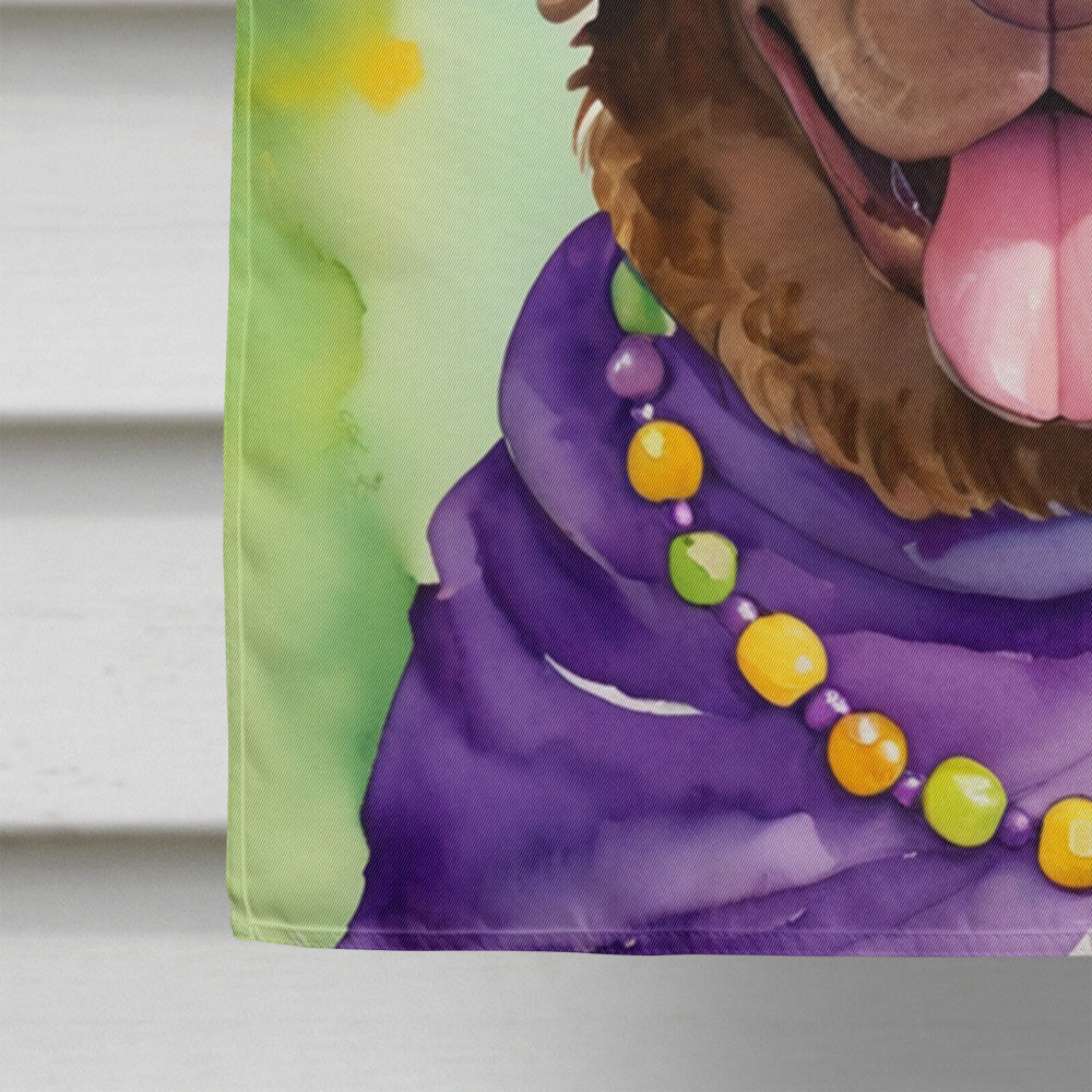 Chesapeake Bay Retriever King of Mardi Gras House Flag 28x40 Porch Sleeve Pole Decorative Outside Yard Banner Artwork Wall Hanging, Polyester