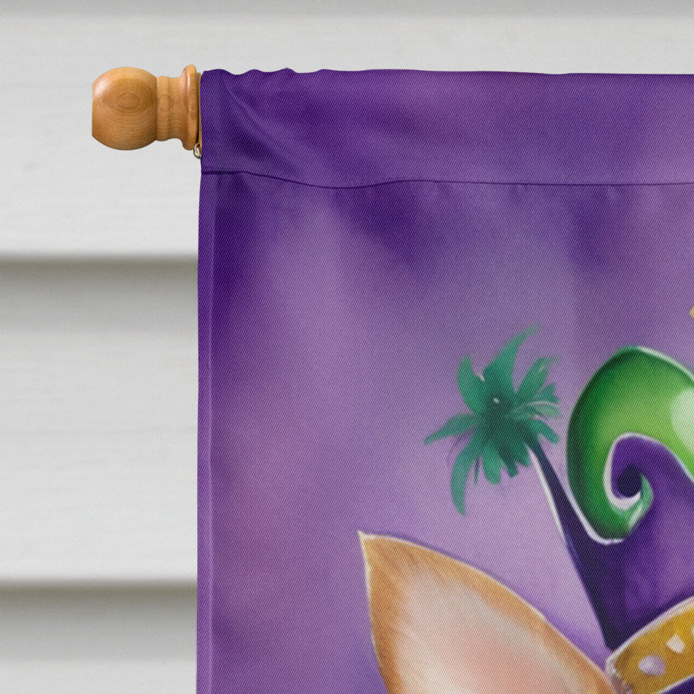 Chihuahua King of Mardi Gras House Flag 28x40 Porch Sleeve Pole Decorative Outside Yard Banner Artwork Wall Hanging, Polyester