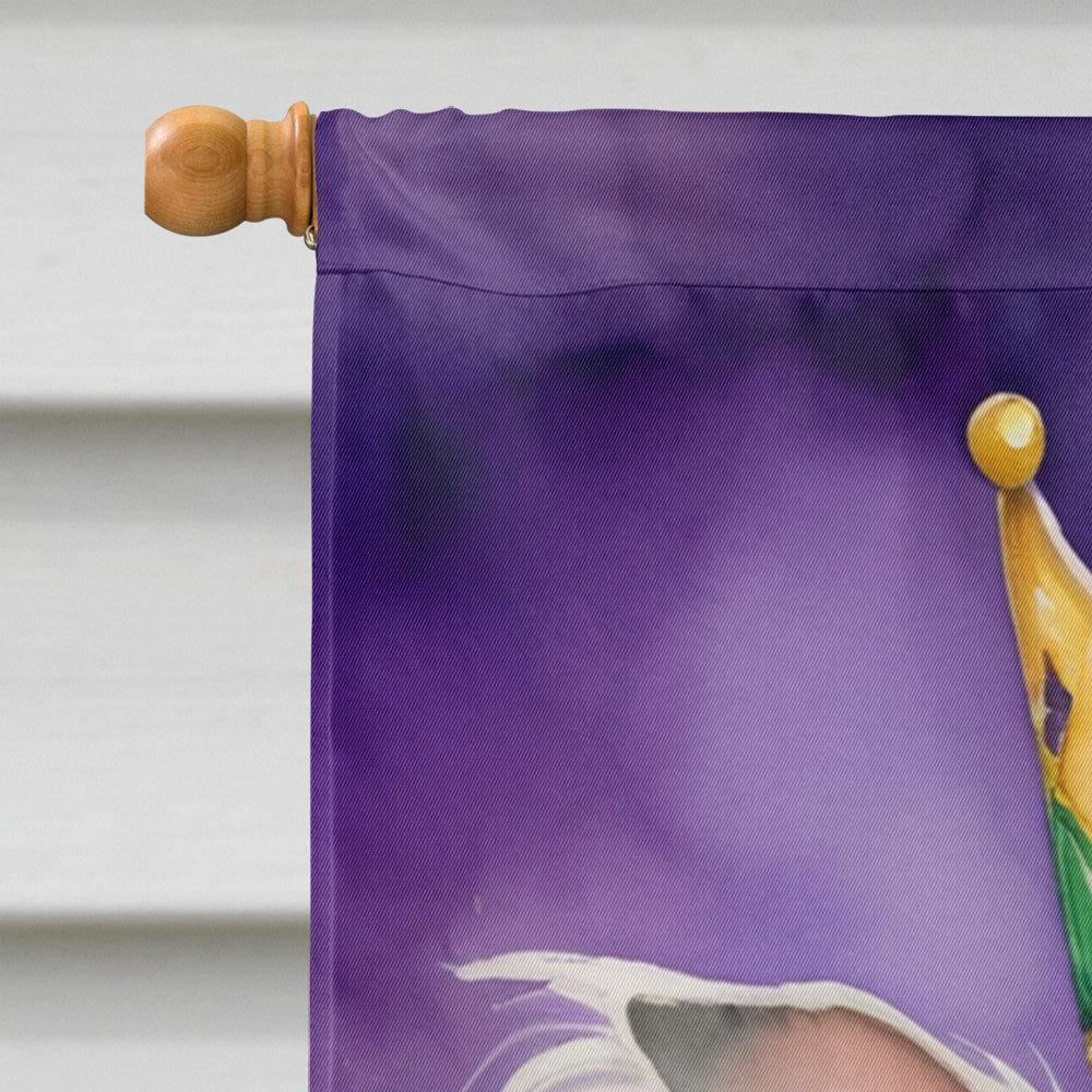 Chinese Crested King of Mardi Gras House Flag 28x40 Porch Sleeve Pole Decorative Outside Yard Banner Artwork Wall Hanging, Polyester