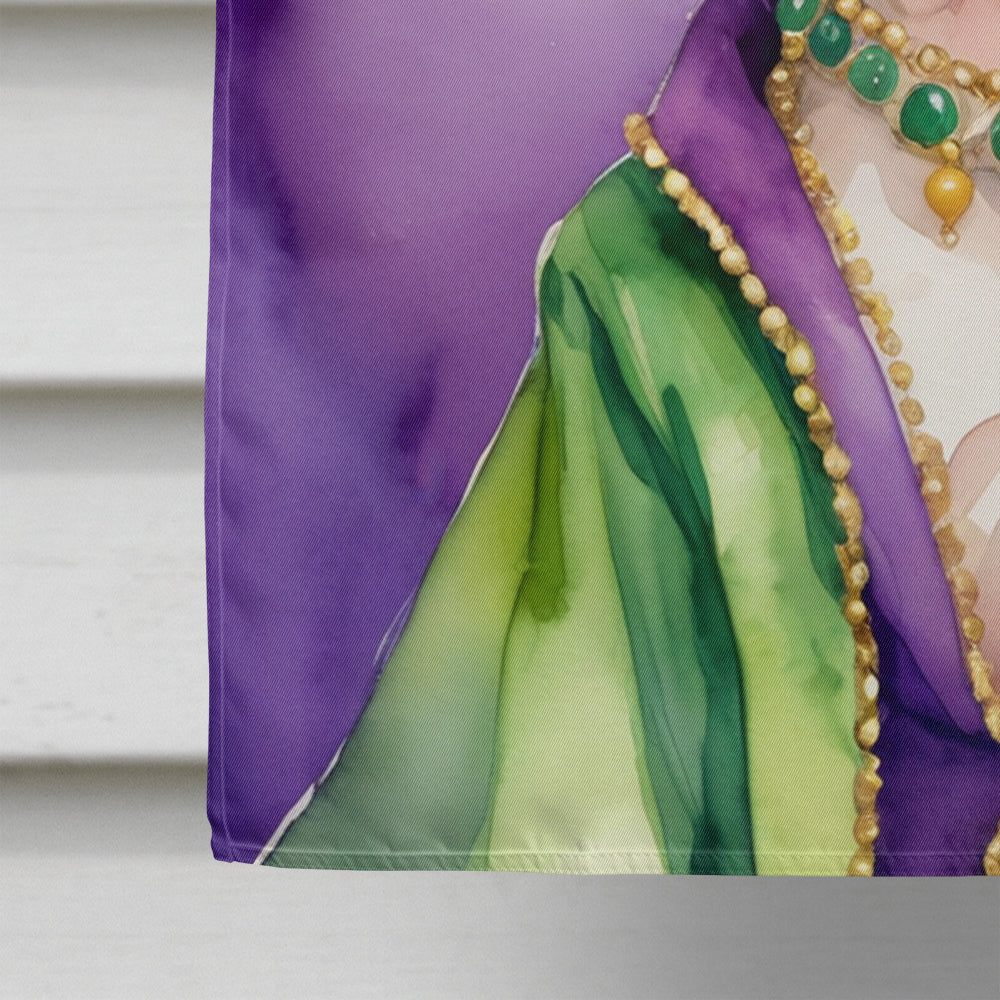 Chinese Crested King of Mardi Gras House Flag 28x40 Porch Sleeve Pole Decorative Outside Yard Banner Artwork Wall Hanging, Polyester