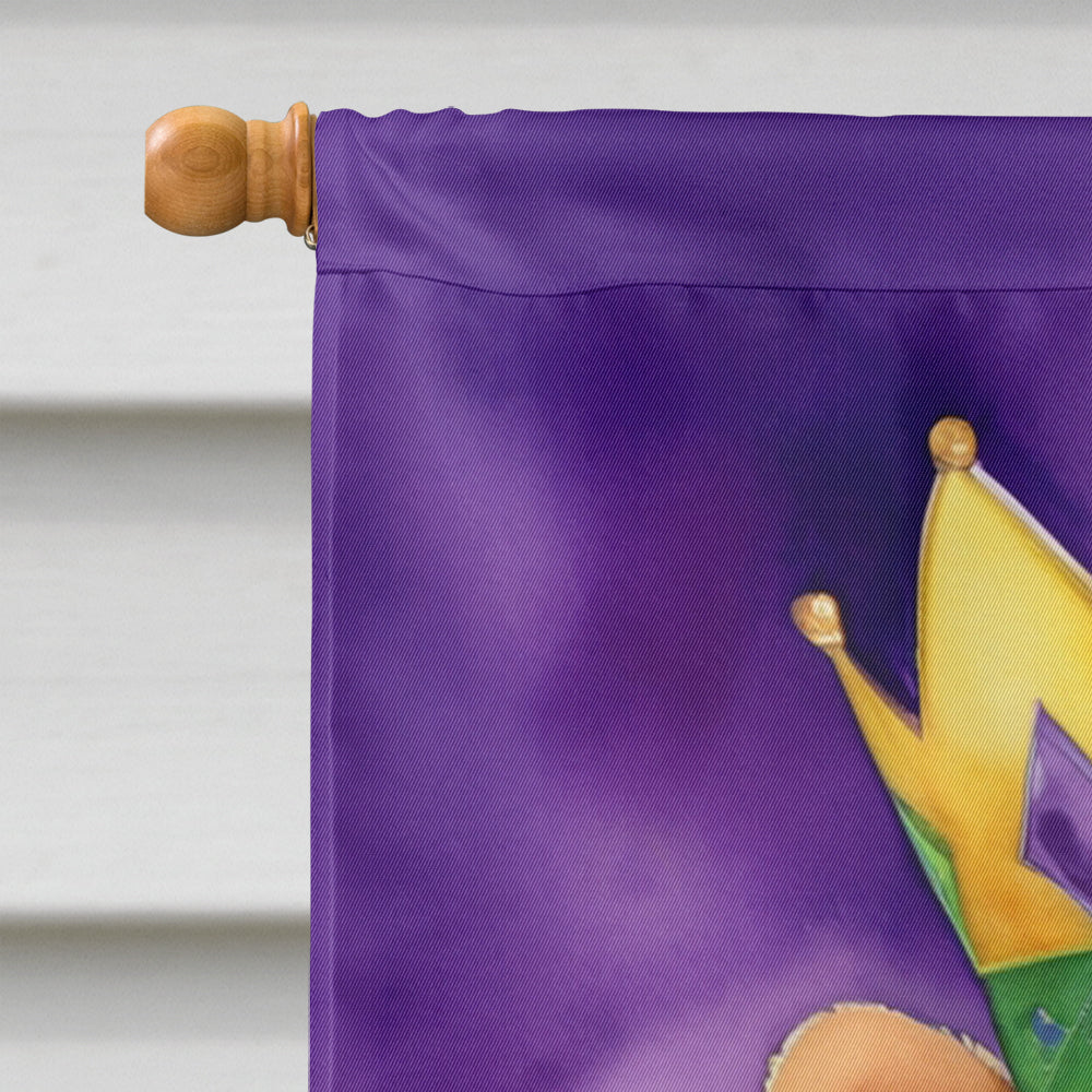 Chow Chow King of Mardi Gras House Flag 28x40 Porch Sleeve Pole Decorative Outside Yard Banner Artwork Wall Hanging, Polyester