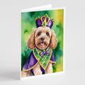 Cockapoo King of Mardi Gras Greeting Cards Pack of 8 Blank Cards with Envelopes Whimsical A7 Size 5x7