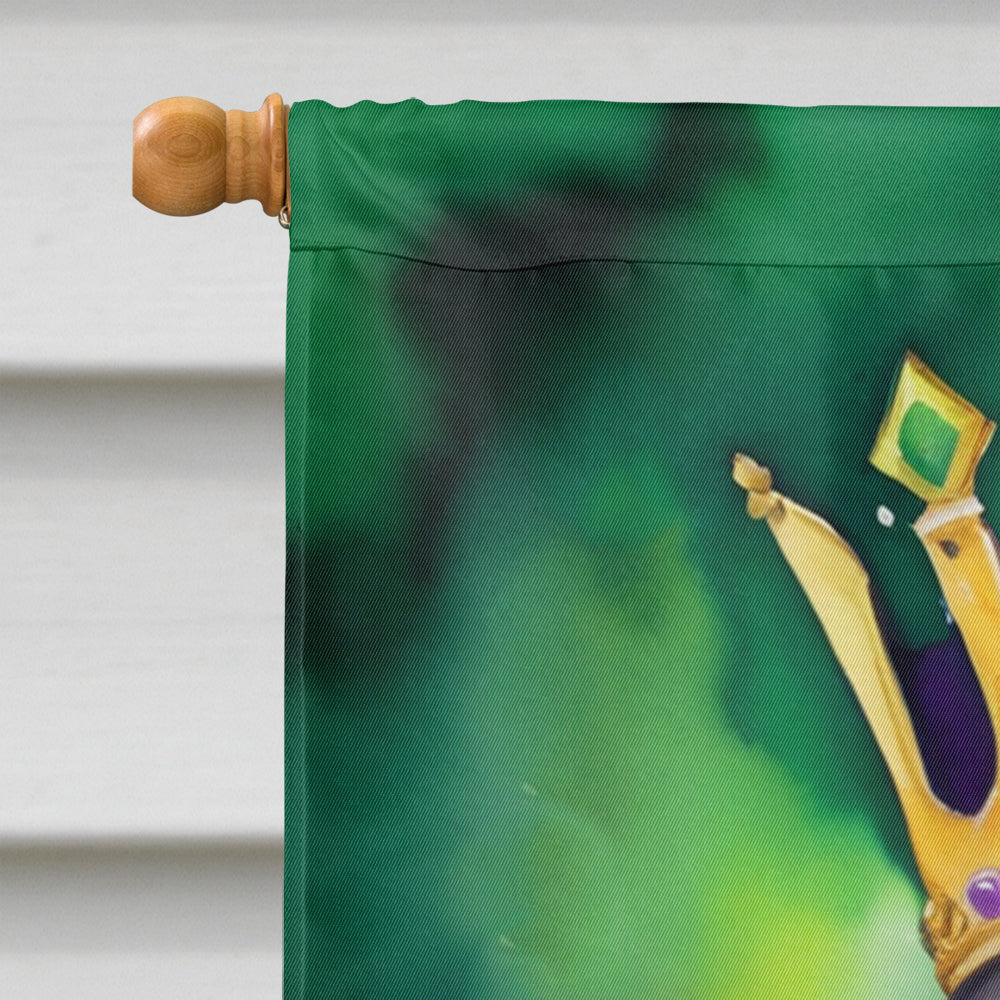 Cocker Spaniel King of Mardi Gras House Flag 28x40 Porch Sleeve Pole Decorative Outside Yard Banner Artwork Wall Hanging, Polyester