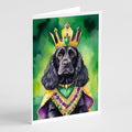 Cocker Spaniel King of Mardi Gras Greeting Cards Pack of 8 Blank Cards with Envelopes Whimsical A7 Size 5x7