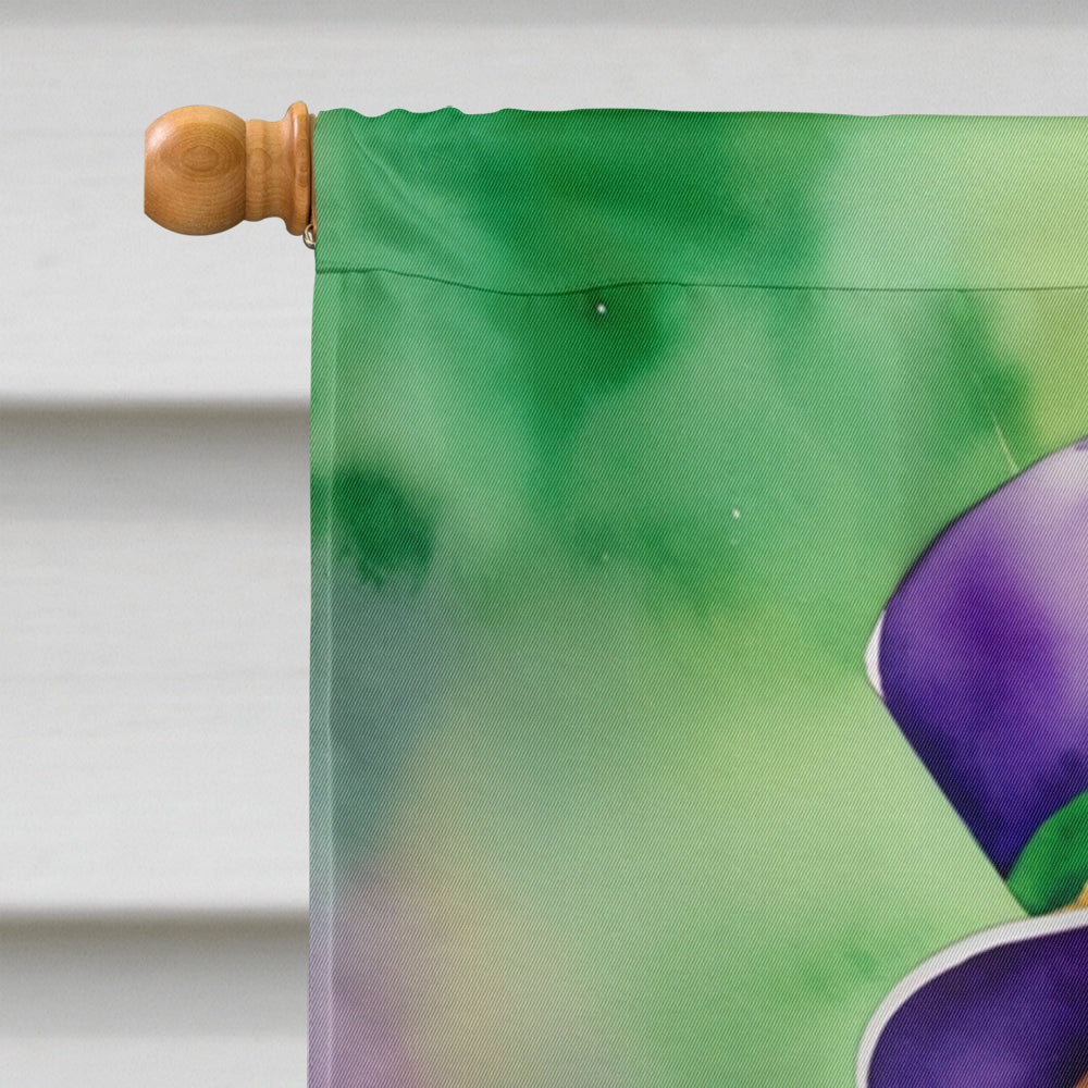 Cocker Spaniel King of Mardi Gras House Flag 28x40 Porch Sleeve Pole Decorative Outside Yard Banner Artwork Wall Hanging, Polyester