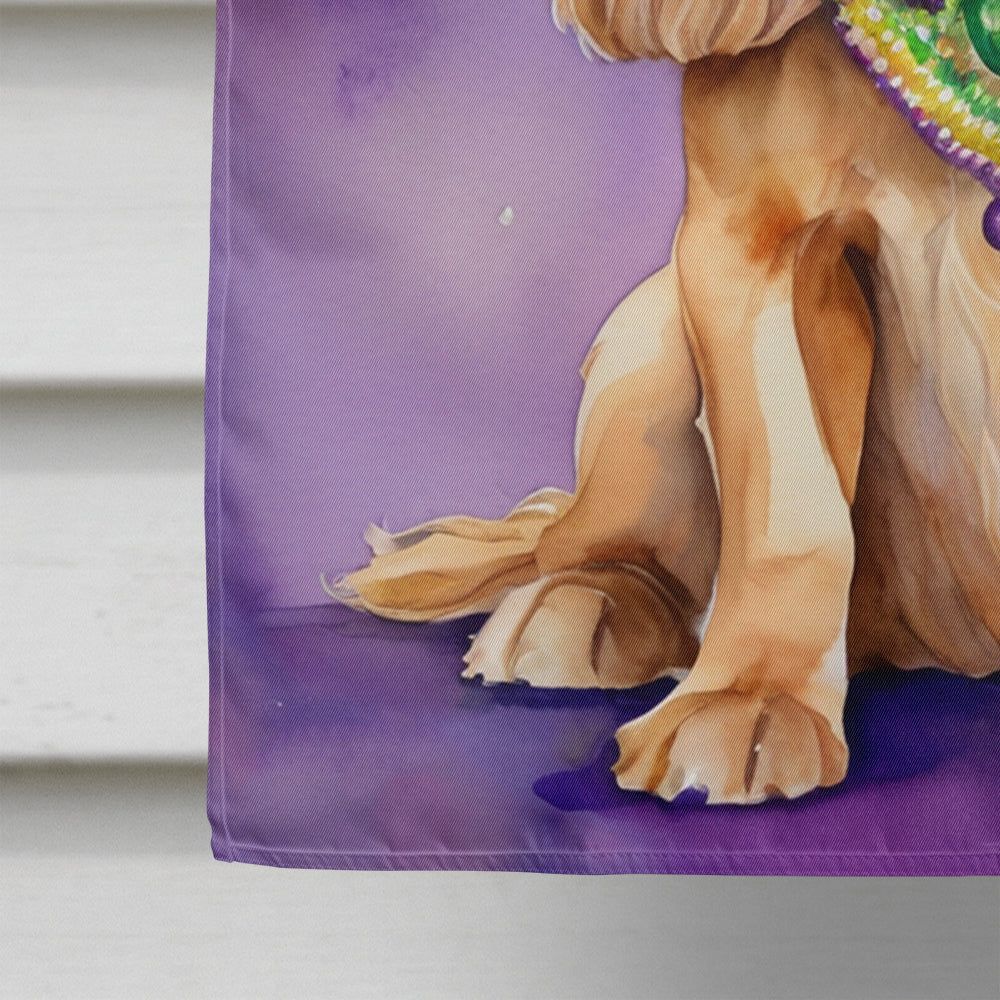 Cocker Spaniel King of Mardi Gras House Flag 28x40 Porch Sleeve Pole Decorative Outside Yard Banner Artwork Wall Hanging, Polyester