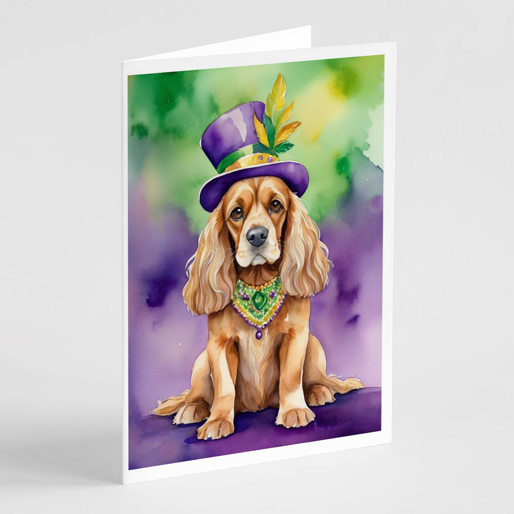 Cocker Spaniel King of Mardi Gras Greeting Cards Pack of 8 Blank Cards with Envelopes Whimsical A7 Size 5x7