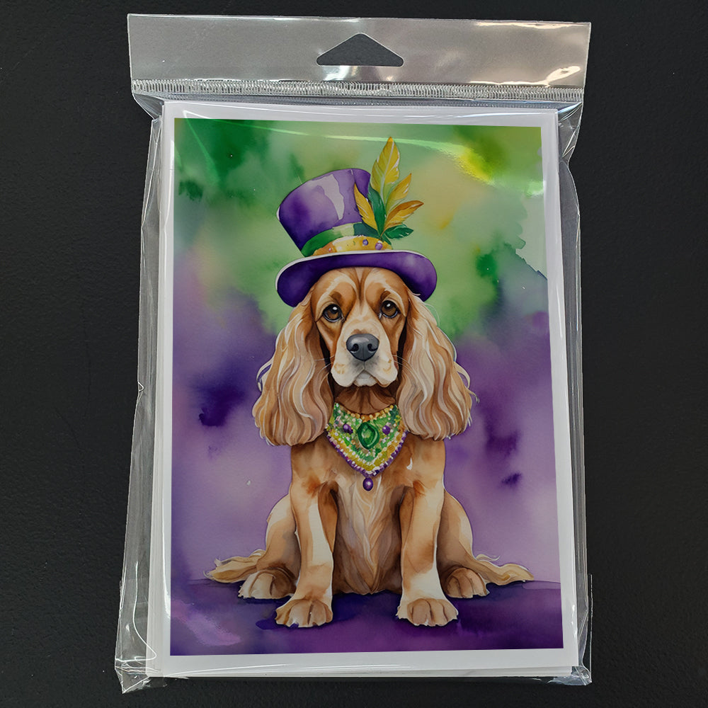 Cocker Spaniel King of Mardi Gras Greeting Cards Pack of 8 Blank Cards with Envelopes Whimsical A7 Size 5x7