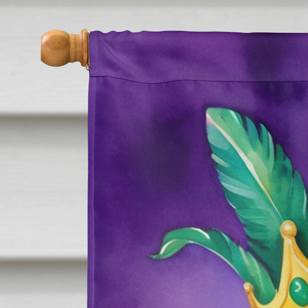 Cocker Spaniel King of Mardi Gras House Flag 28x40 Porch Sleeve Pole Decorative Outside Yard Banner Artwork Wall Hanging, Polyester