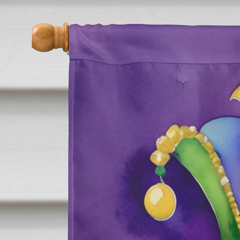 Coton de Tulear King of Mardi Gras House Flag 28x40 Porch Sleeve Pole Decorative Outside Yard Banner Artwork Wall Hanging, Polyester