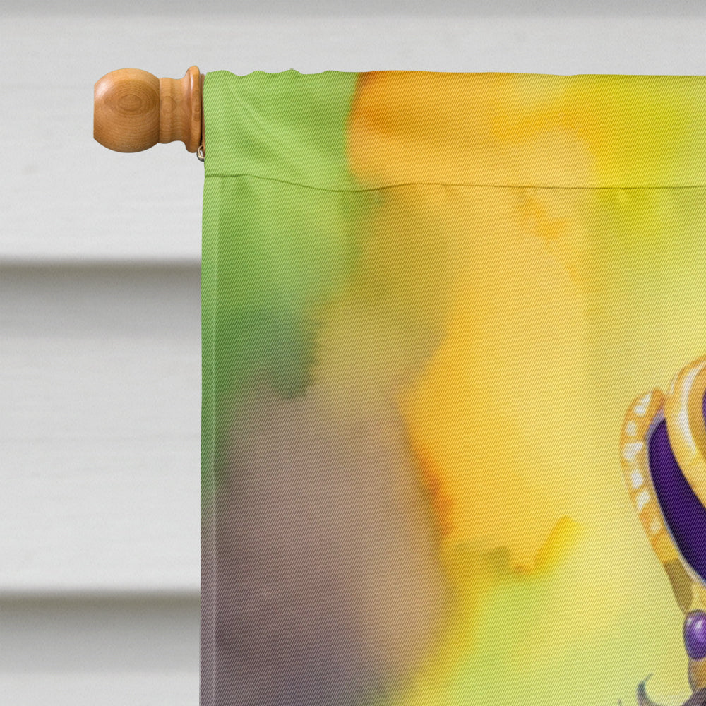 Curly-Coated Retriever King of Mardi Gras House Flag 28x40 Porch Sleeve Pole Decorative Outside Yard Banner Artwork Wall Hanging, Polyester