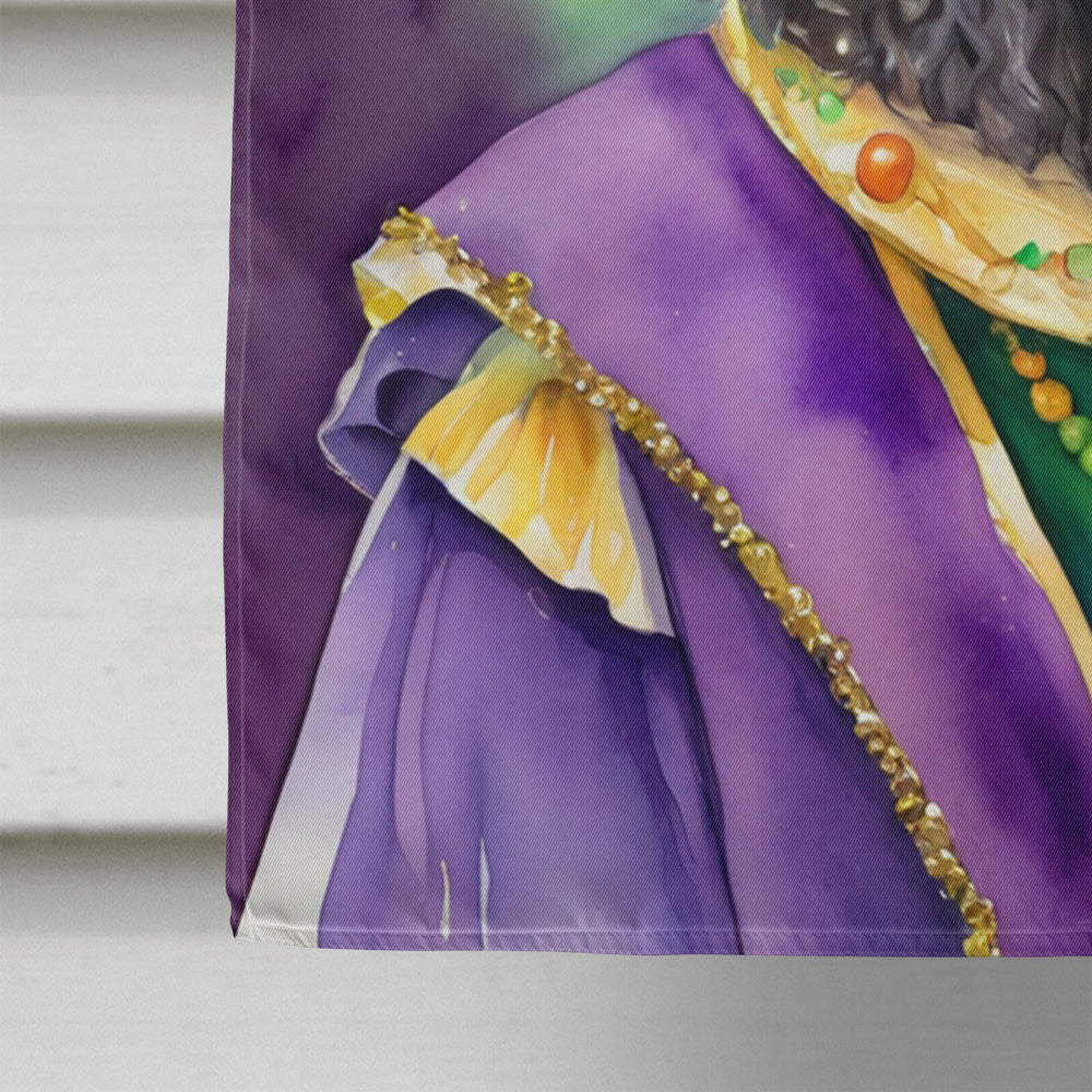 Curly-Coated Retriever King of Mardi Gras House Flag 28x40 Porch Sleeve Pole Decorative Outside Yard Banner Artwork Wall Hanging, Polyester