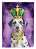 Dalmatian King of Mardi Gras House Flag 28x40 Porch Sleeve Pole Decorative Outside Yard Banner Artwork Wall Hanging, Polyester