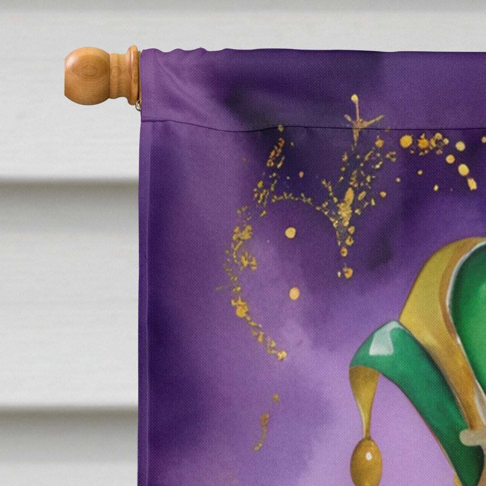 Dalmatian King of Mardi Gras House Flag 28x40 Porch Sleeve Pole Decorative Outside Yard Banner Artwork Wall Hanging, Polyester