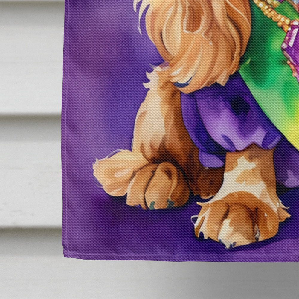 English Cocker Spaniel King of Mardi Gras House Flag 28x40 Porch Sleeve Pole Decorative Outside Yard Banner Artwork Wall Hanging, Polyester
