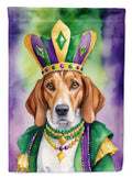 English Foxhound King of Mardi Gras House Flag 28x40 Porch Sleeve Pole Decorative Outside Yard Banner Artwork Wall Hanging, Polyester