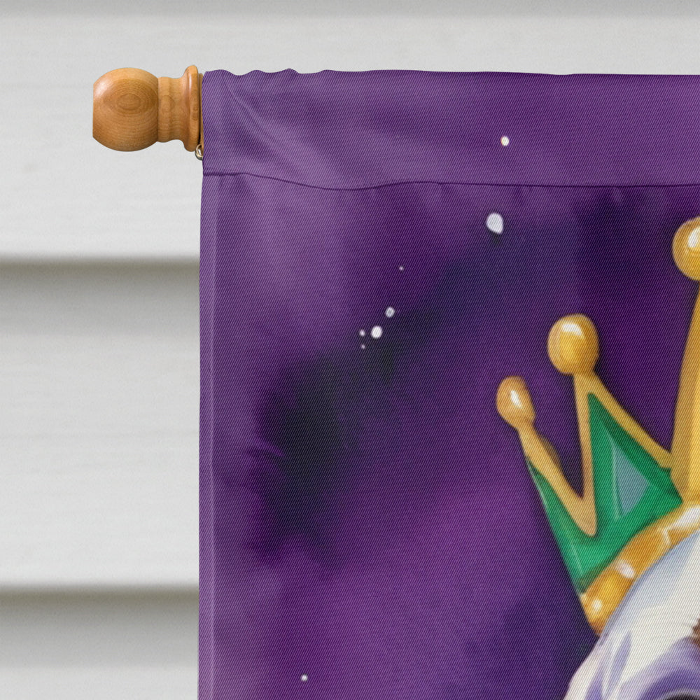 English Setter King of Mardi Gras House Flag 28x40 Porch Sleeve Pole Decorative Outside Yard Banner Artwork Wall Hanging, Polyester