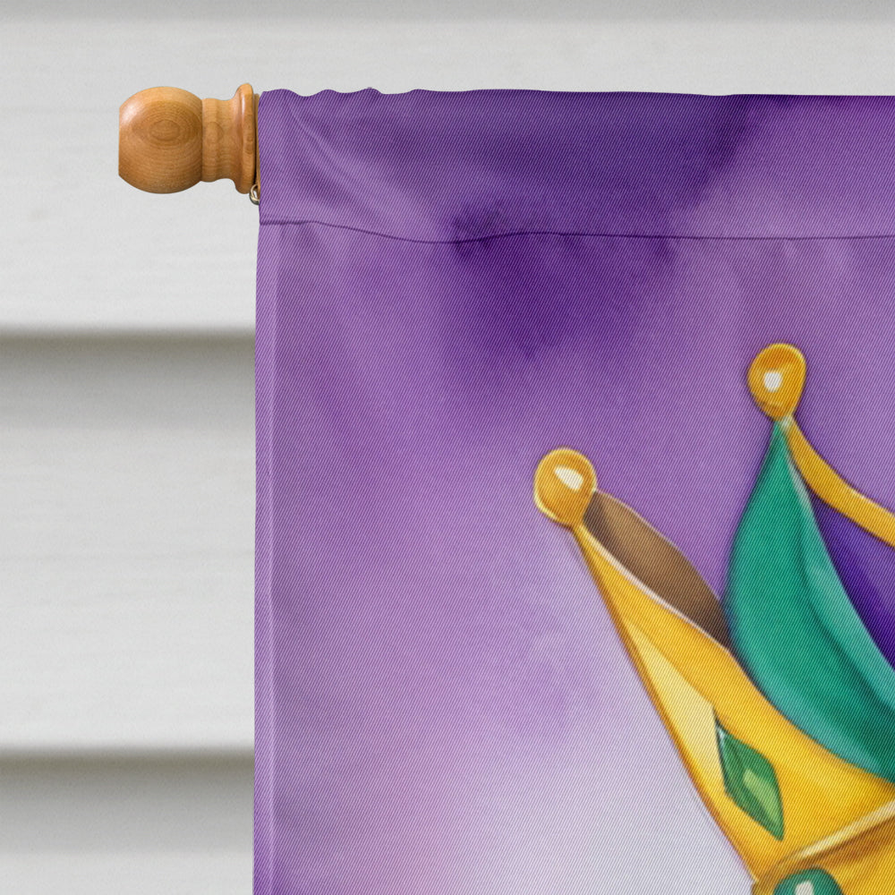 English Springer Spaniel King of Mardi Gras House Flag 28x40 Porch Sleeve Pole Decorative Outside Yard Banner Artwork Wall Hanging, Polyester