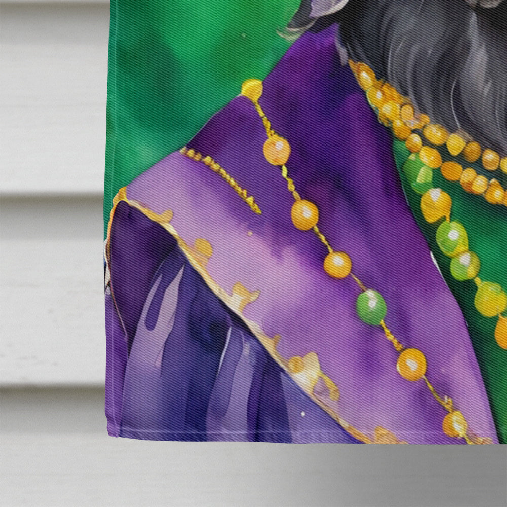 Flat-Coated Retriever King of Mardi Gras House Flag 28x40 Porch Sleeve Pole Decorative Outside Yard Banner Artwork Wall Hanging, Polyester